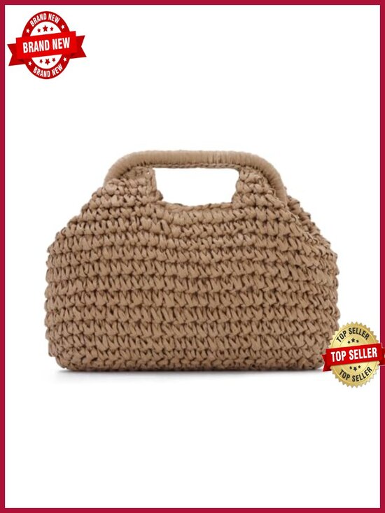 Handbags - Straw Dumpling Clutch Purse Crossbody Bag Woven Handbag